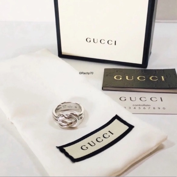 New Authentic GUCCI "Grande" Knot Sterling Ring - Picture 7 of 8